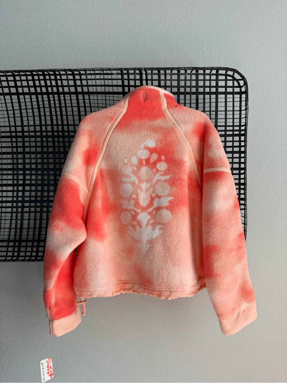 Free people Mountain High Printed Half-Zip Fleece Watercolor Logo Fruit Punch